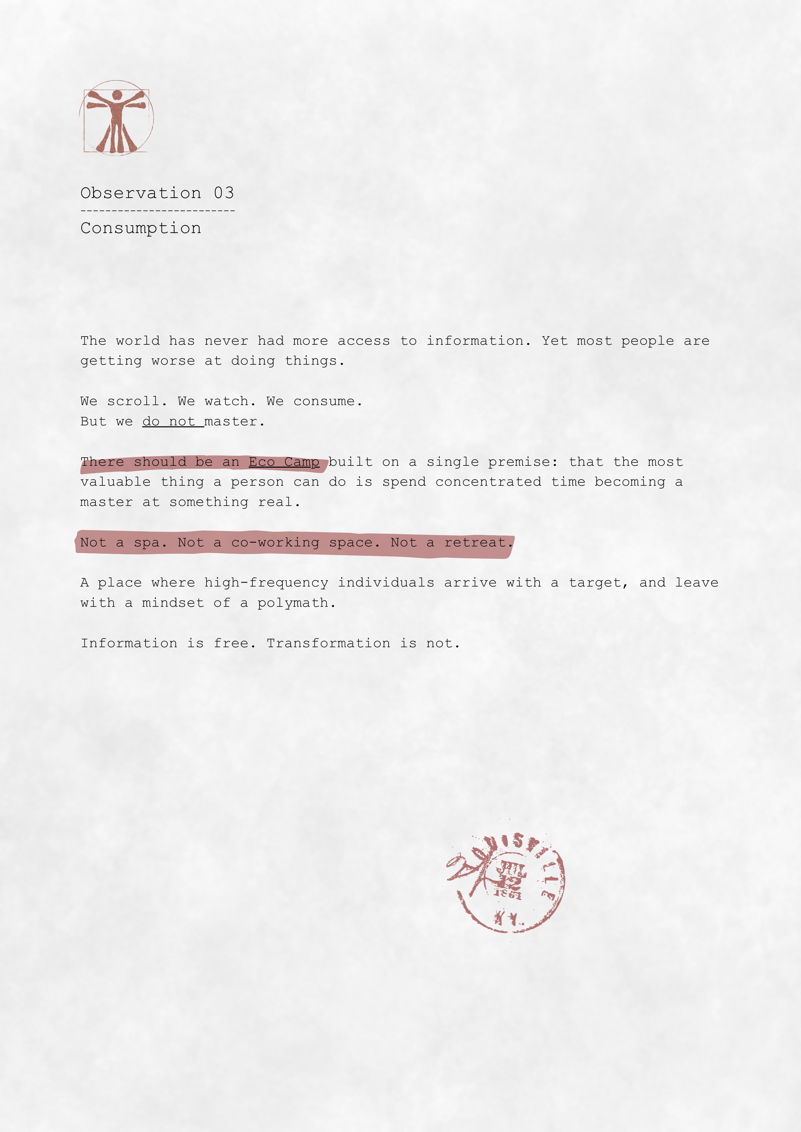 Observation 03, Consumption
